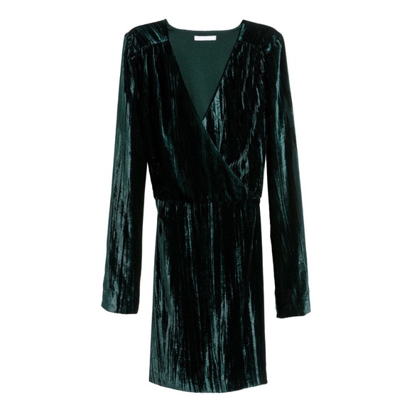 h&m crushed velvet dress